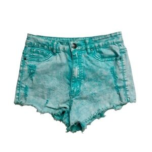 Denim Blvd Trendy Teal Denim Women's Shorts